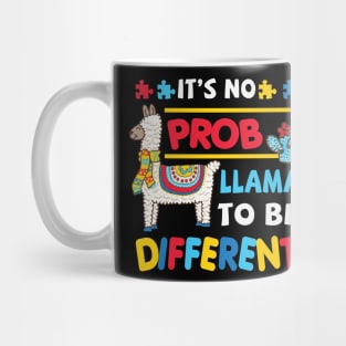 It's No Prob Llama To Be Different Autism Awareness Mug